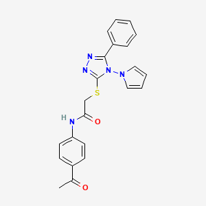 N-(4-acetylphenyl)-2-{[5-phenyl-4-(1H-pyrrol-1-yl)-4H-1,2,4-triazol-3-yl]sulfanyl}acetamide