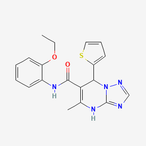 molecular formula C19H19N5O2S B11258967 N-(2-ethoxyphenyl)-5-methyl-7-(thiophen-2-yl)-4,7-dihydro[1,2,4]triazolo[1,5-a]pyrimidine-6-carboxamide 