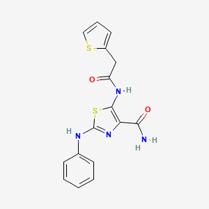 2-(Phenylamino)-5-[(thiophen-2-ylacetyl)amino]-1,3-thiazole-4-carboxamide