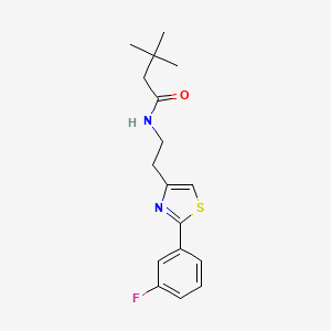 N-(2-(2-(3-fluorophenyl)thiazol-4-yl)ethyl)-3,3-dimethylbutanamide