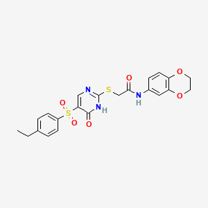 N-(2,3-dihydro-1,4-benzodioxin-6-yl)-2-{[5-(4-ethylbenzenesulfonyl)-6-oxo-1,6-dihydropyrimidin-2-yl]sulfanyl}acetamide