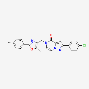 2-(4-chlorophenyl)-5-((5-methyl-2-(p-tolyl)oxazol-4-yl)methyl)pyrazolo[1,5-a]pyrazin-4(5H)-one