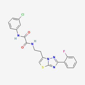 molecular formula C20H15ClFN5O2S B11258995 N1-(3-chlorophenyl)-N2-(2-(2-(2-fluorophenyl)thiazolo[3,2-b][1,2,4]triazol-6-yl)ethyl)oxalamide 