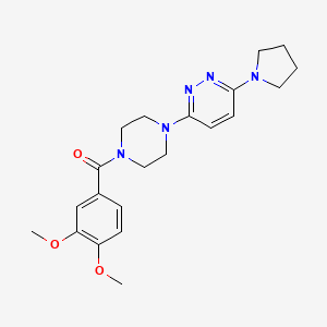 molecular formula C21H27N5O3 B11259005 (3,4-Dimethoxyphenyl){4-[6-(1-pyrrolidinyl)-3-pyridazinyl]piperazino}methanone 