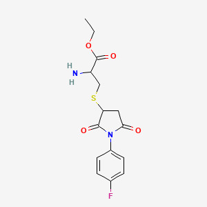 molecular formula C15H17FN2O4S B11259010 ethyl S-[1-(4-fluorophenyl)-2,5-dioxopyrrolidin-3-yl]cysteinate 