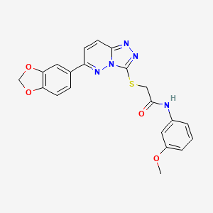 molecular formula C21H17N5O4S B11259028 2-((6-(benzo[d][1,3]dioxol-5-yl)-[1,2,4]triazolo[4,3-b]pyridazin-3-yl)thio)-N-(3-methoxyphenyl)acetamide 