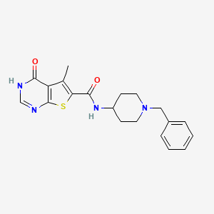 N-(1-benzylpiperidin-4-yl)-5-methyl-4-oxo-3,4-dihydrothieno[2,3-d]pyrimidine-6-carboxamide