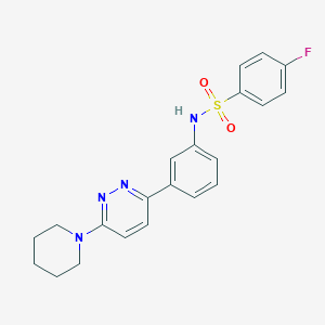 4-fluoro-N-(3-(6-(piperidin-1-yl)pyridazin-3-yl)phenyl)benzenesulfonamide