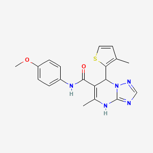 molecular formula C19H19N5O2S B11259062 N-(4-methoxyphenyl)-5-methyl-7-(3-methylthiophen-2-yl)-4,7-dihydro[1,2,4]triazolo[1,5-a]pyrimidine-6-carboxamide 