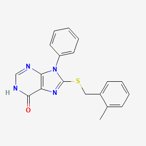 8-[(2-methylbenzyl)sulfanyl]-9-phenyl-1,9-dihydro-6H-purin-6-one