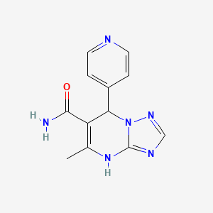 molecular formula C12H12N6O B11259088 5-Methyl-7-(pyridin-4-yl)-4,7-dihydro[1,2,4]triazolo[1,5-a]pyrimidine-6-carboxamide 