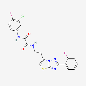 N1-(3-chloro-4-fluorophenyl)-N2-(2-(2-(2-fluorophenyl)thiazolo[3,2-b][1,2,4]triazol-6-yl)ethyl)oxalamide