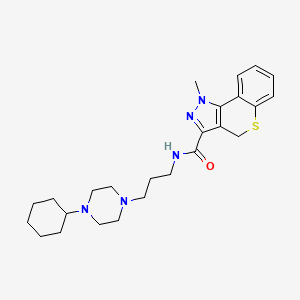 N-(3-(4-Cyclohexylpiperazin-1-yl)propyl)-1-methyl-1,4-dihydrothiochromeno[4,3-c]pyrazole-3-carboxamide