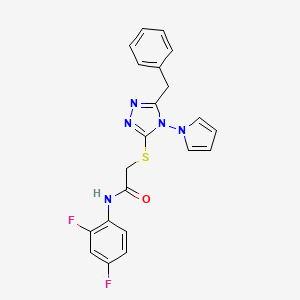 2-{[5-benzyl-4-(1H-pyrrol-1-yl)-4H-1,2,4-triazol-3-yl]sulfanyl}-N-(2,4-difluorophenyl)acetamide