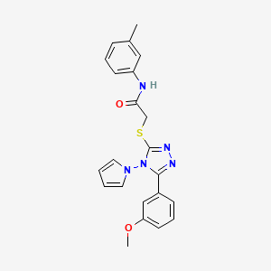 2-{[5-(3-methoxyphenyl)-4-(1H-pyrrol-1-yl)-4H-1,2,4-triazol-3-yl]sulfanyl}-N-(3-methylphenyl)acetamide