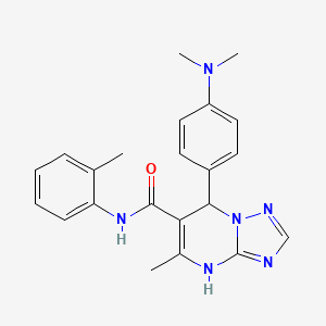 molecular formula C22H24N6O B11259127 7-[4-(dimethylamino)phenyl]-5-methyl-N-(2-methylphenyl)-4,7-dihydro[1,2,4]triazolo[1,5-a]pyrimidine-6-carboxamide 