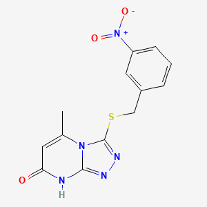 5-methyl-3-((3-nitrobenzyl)thio)-[1,2,4]triazolo[4,3-a]pyrimidin-7(8H)-one