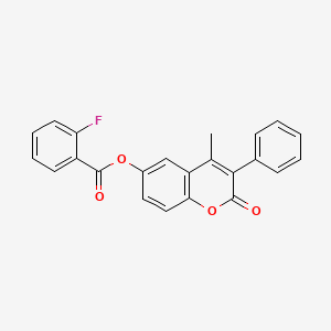 4-methyl-2-oxo-3-phenyl-2H-chromen-6-yl 2-fluorobenzoate