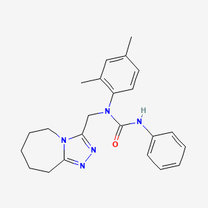 molecular formula C23H27N5O B11259186 1-(2,4-dimethylphenyl)-3-phenyl-1-(6,7,8,9-tetrahydro-5H-[1,2,4]triazolo[4,3-a]azepin-3-ylmethyl)urea 