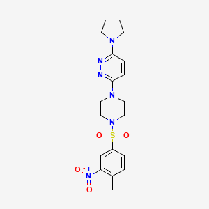 3-(4-((4-Methyl-3-nitrophenyl)sulfonyl)piperazin-1-yl)-6-(pyrrolidin-1-yl)pyridazine