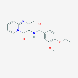 molecular formula C20H21N3O4 B11259224 3,4-Diethoxy-N-{2-methyl-4-oxo-4H-pyrido[1,2-A]pyrimidin-3-YL}benzamide 