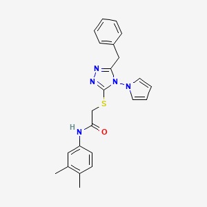 2-{[5-benzyl-4-(1H-pyrrol-1-yl)-4H-1,2,4-triazol-3-yl]sulfanyl}-N-(3,4-dimethylphenyl)acetamide