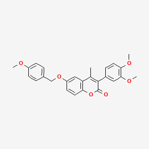 molecular formula C26H24O6 B11259296 3-(3,4-dimethoxyphenyl)-6-[(4-methoxybenzyl)oxy]-4-methyl-2H-chromen-2-one 