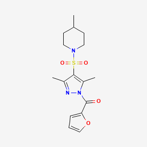 3,5-Dimethyl-4-[(4-methylpiperidyl)sulfonyl]pyrazolyl 2-furyl ketone