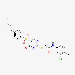 molecular formula C23H24ClN3O4S2 B11259323 2-({5-[(4-butylphenyl)sulfonyl]-6-oxo-1,6-dihydropyrimidin-2-yl}sulfanyl)-N-(3-chloro-4-methylphenyl)acetamide 