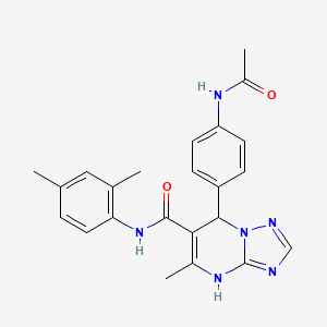 molecular formula C23H24N6O2 B11259326 7-[4-(acetylamino)phenyl]-N-(2,4-dimethylphenyl)-5-methyl-4,7-dihydro[1,2,4]triazolo[1,5-a]pyrimidine-6-carboxamide 