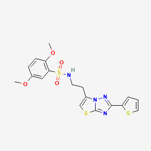 2,5-dimethoxy-N-(2-(2-(thiophen-2-yl)thiazolo[3,2-b][1,2,4]triazol-6-yl)ethyl)benzenesulfonamide