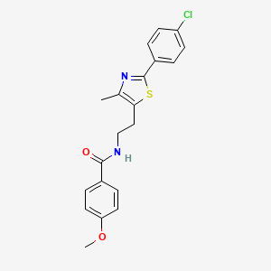 molecular formula C20H19ClN2O2S B11259367 N-(2-(2-(4-chlorophenyl)-4-methylthiazol-5-yl)ethyl)-4-methoxybenzamide 