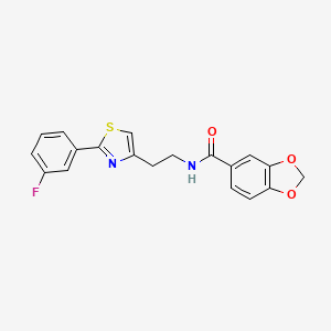 N-(2-(2-(3-fluorophenyl)thiazol-4-yl)ethyl)benzo[d][1,3]dioxole-5-carboxamide