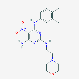 N~4~-(3,4-dimethylphenyl)-N~2~-[2-(morpholin-4-yl)ethyl]-5-nitropyrimidine-2,4,6-triamine