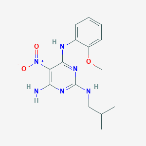 molecular formula C15H20N6O3 B11259398 4-N-(2-methoxyphenyl)-2-N-(2-methylpropyl)-5-nitropyrimidine-2,4,6-triamine CAS No. 674366-37-1