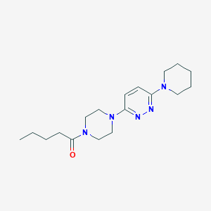 molecular formula C18H29N5O B11259406 1-{4-[6-(Piperidin-1-YL)pyridazin-3-YL]piperazin-1-YL}pentan-1-one 