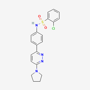 2-chloro-N-(4-(6-(pyrrolidin-1-yl)pyridazin-3-yl)phenyl)benzenesulfonamide