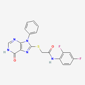 N-(2,4-difluorophenyl)-2-[(6-oxo-9-phenyl-6,9-dihydro-1H-purin-8-yl)sulfanyl]acetamide