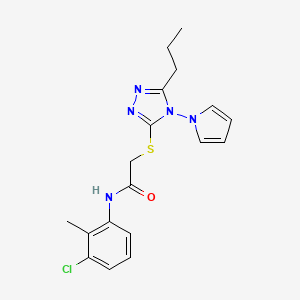 molecular formula C18H20ClN5OS B11259430 N-(3-chloro-2-methylphenyl)-2-{[5-propyl-4-(1H-pyrrol-1-yl)-4H-1,2,4-triazol-3-yl]sulfanyl}acetamide 