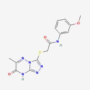 molecular formula C14H14N6O3S B11259480 N-(3-methoxyphenyl)-2-[(6-methyl-7-oxo-7,8-dihydro[1,2,4]triazolo[4,3-b][1,2,4]triazin-3-yl)sulfanyl]acetamide 