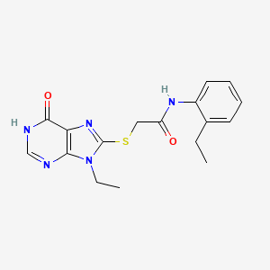 2-[(9-ethyl-6-oxo-6,9-dihydro-1H-purin-8-yl)sulfanyl]-N-(2-ethylphenyl)acetamide