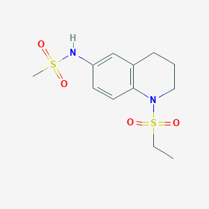 molecular formula C12H18N2O4S2 B11259508 N-(1-(ethylsulfonyl)-1,2,3,4-tetrahydroquinolin-6-yl)methanesulfonamide 