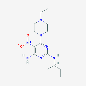 molecular formula C14H25N7O2 B11259525 N2-(butan-2-yl)-6-(4-ethylpiperazin-1-yl)-5-nitropyrimidine-2,4-diamine 