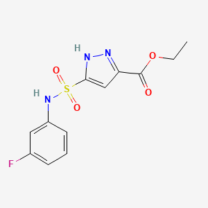 ethyl 3-[(3-fluorophenyl)sulfamoyl]-1H-pyrazole-5-carboxylate