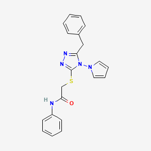 2-{[5-benzyl-4-(1H-pyrrol-1-yl)-4H-1,2,4-triazol-3-yl]sulfanyl}-N-phenylacetamide