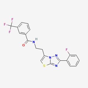 molecular formula C20H14F4N4OS B11259556 N-(2-(2-(2-fluorophenyl)thiazolo[3,2-b][1,2,4]triazol-6-yl)ethyl)-3-(trifluoromethyl)benzamide 