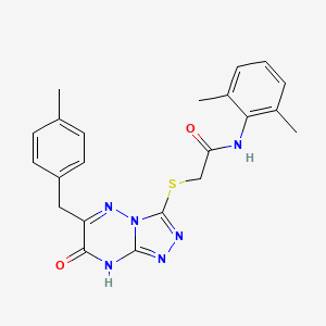 molecular formula C22H22N6O2S B11259561 N-(2,6-dimethylphenyl)-2-{[6-(4-methylbenzyl)-7-oxo-7,8-dihydro[1,2,4]triazolo[4,3-b][1,2,4]triazin-3-yl]sulfanyl}acetamide 