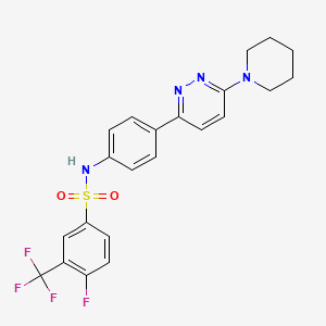 4-fluoro-N-(4-(6-(piperidin-1-yl)pyridazin-3-yl)phenyl)-3-(trifluoromethyl)benzenesulfonamide