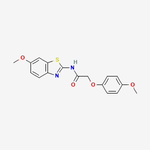 molecular formula C17H16N2O4S B11259565 N-(6-methoxy-1,3-benzothiazol-2-yl)-2-(4-methoxyphenoxy)acetamide 