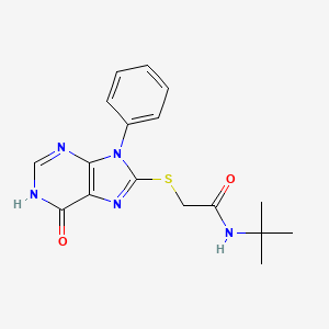 N-tert-butyl-2-[(6-oxo-9-phenyl-6,9-dihydro-1H-purin-8-yl)sulfanyl]acetamide